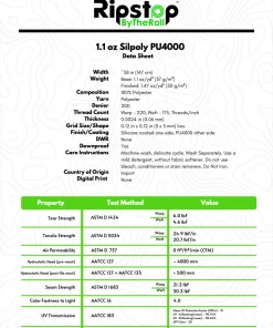 Ripstop By The Roll 1.1 Oz Silpoly PU4000 - Full Roll