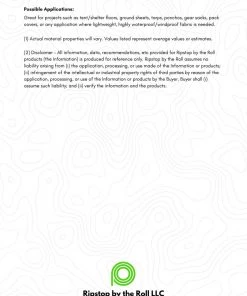 Ripstop By The Roll Tarps/Shelters 1.1 Oz Silpoly PU4000